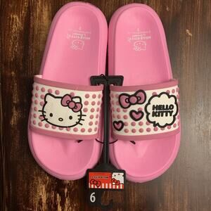 SIZE 9 WOMEN'S PINK, HELLO KITTY SLIDES